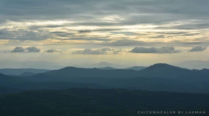 picturesque view of baba budan hills in chickmangalore